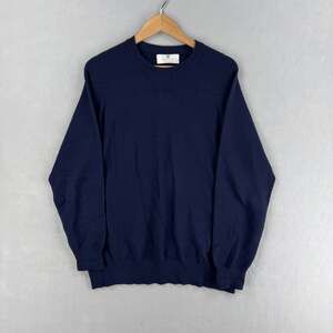 Ballantyne Sweater Mens Large Navy 100% Cashmere Crewneck Knit Pullover Scotland
